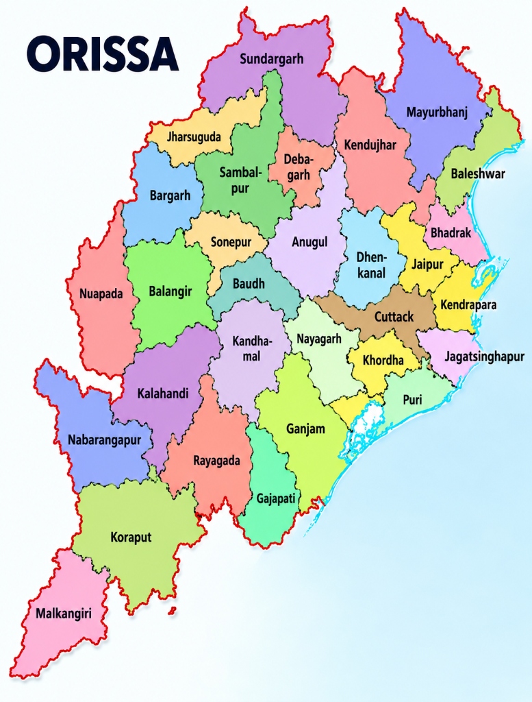 Odisha Handloom Districts Map